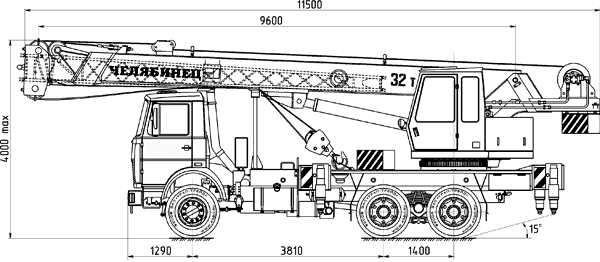 Автокран Челябинец КС-55730 (МАЗ 630303) 32т
